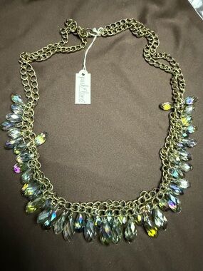 Park Lane Festive Necklace Aurora Borealis Crystal Statement Necklace Retired